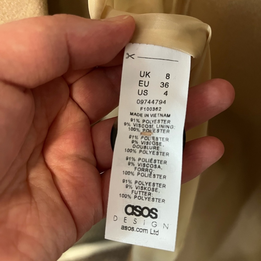 ASOS Boyfriend Coat - NWOT - Picture 9 of 9